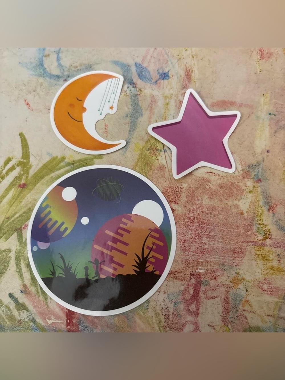 Celestial Moon, Star & Planet Sticker Set